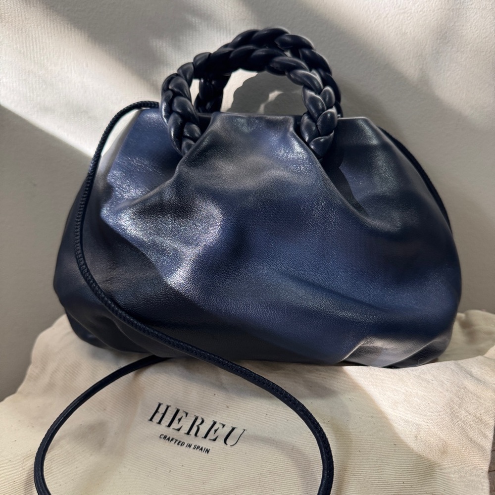 Hereu Bombon Medium Plaited-handle Leather Handbag